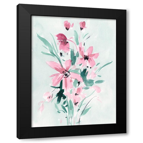 Posy Blooms II Black Modern Wood Framed Art Print with Double Matting by Wang, Melissa