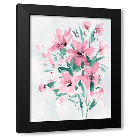 Posy Blooms III Black Modern Wood Framed Art Print with Double Matting by Wang, Melissa