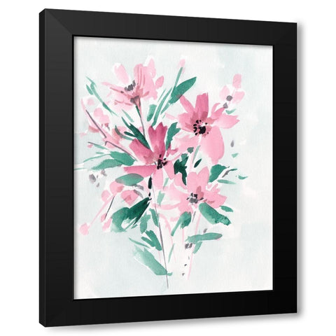 Posy Blooms IV Black Modern Wood Framed Art Print with Double Matting by Wang, Melissa