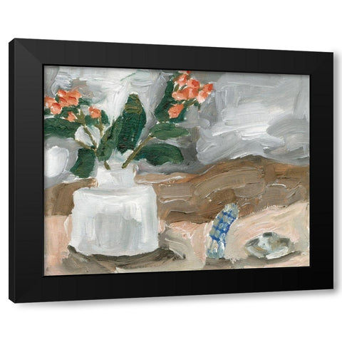 Vase of Pink Flowers III Black Modern Wood Framed Art Print by Wang, Melissa