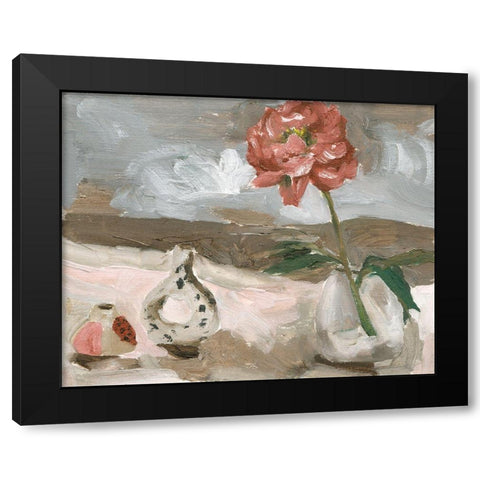 Vase of Pink Flowers IV Black Modern Wood Framed Art Print with Double Matting by Wang, Melissa