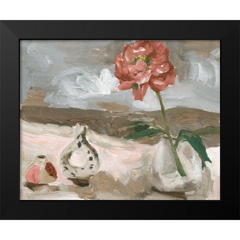 Vase of Pink Flowers IV Black Modern Wood Framed Art Print by Wang, Melissa