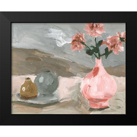 Vase of Pink Flowers VI Black Modern Wood Framed Art Print by Wang, Melissa