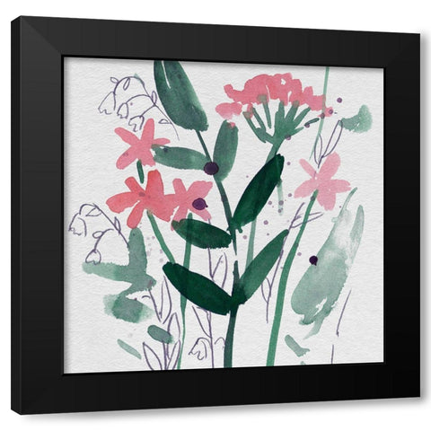 Leisurely Life IV Black Modern Wood Framed Art Print with Double Matting by Wang, Melissa