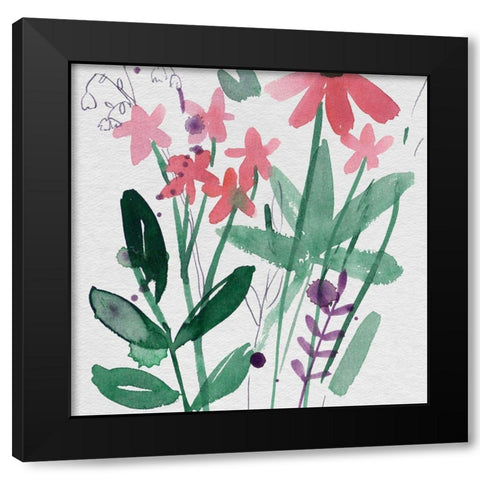 Leisurely Life V Black Modern Wood Framed Art Print with Double Matting by Wang, Melissa