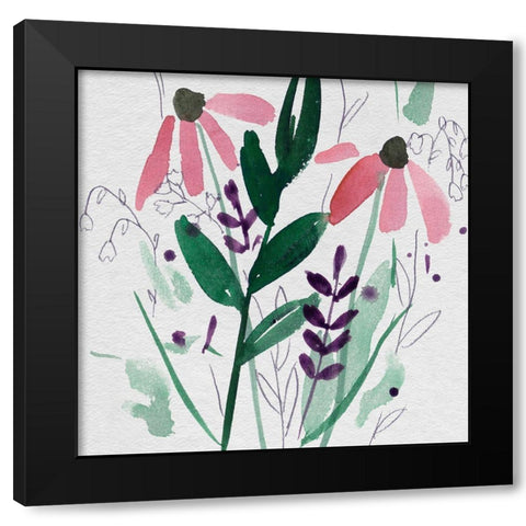 Leisurely Life VI Black Modern Wood Framed Art Print with Double Matting by Wang, Melissa