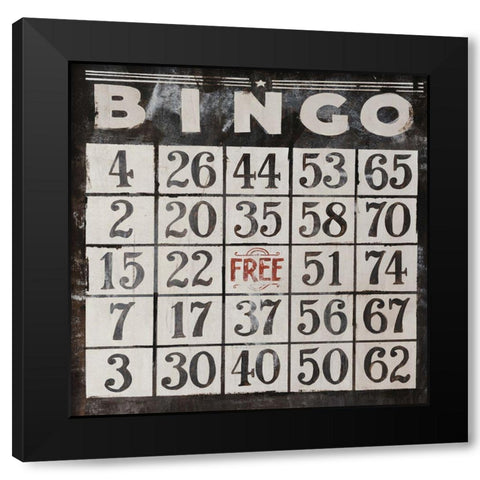 Bingo Black Modern Wood Framed Art Print by Rabo, Clayton