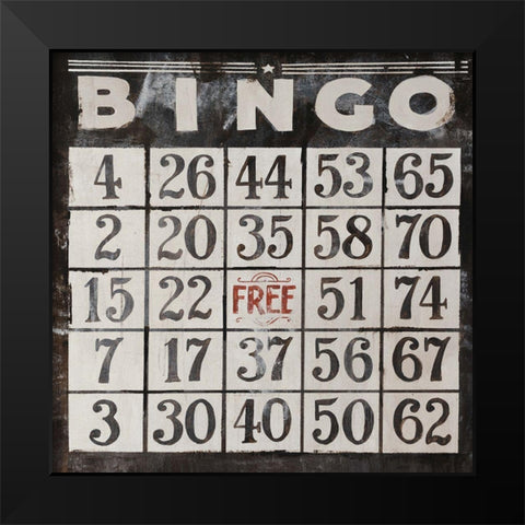 Bingo Black Modern Wood Framed Art Print by Rabo, Clayton