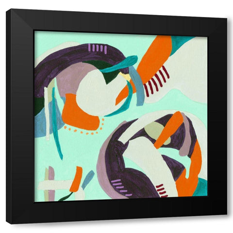 Crispy II Black Modern Wood Framed Art Print with Double Matting by Wang, Melissa