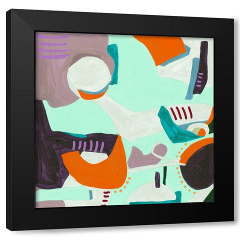 Crispy III Black Modern Wood Framed Art Print with Double Matting by Wang, Melissa