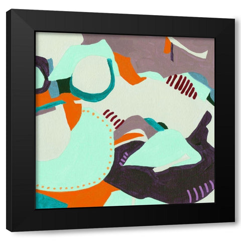 Crispy VI Black Modern Wood Framed Art Print with Double Matting by Wang, Melissa