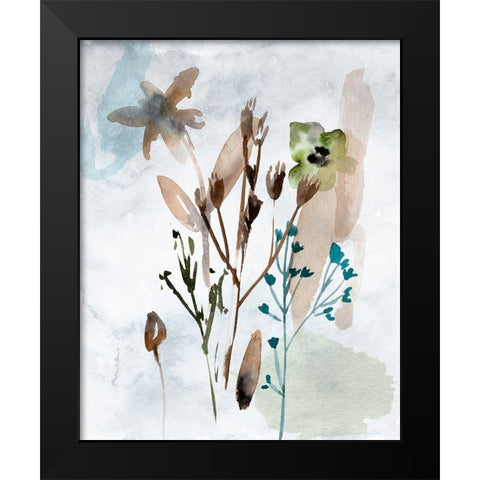 Watercolor Wildflowers II Black Modern Wood Framed Art Print by Wang, Melissa