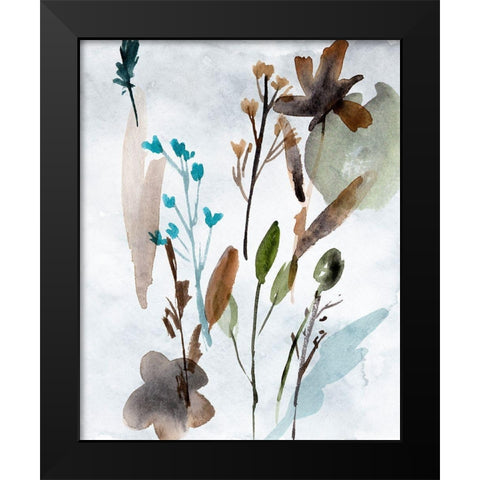 Watercolor Wildflowers III Black Modern Wood Framed Art Print by Wang, Melissa