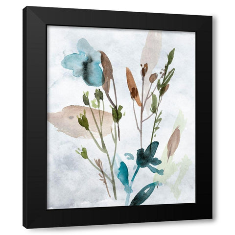 Watercolor Wildflowers IV Black Modern Wood Framed Art Print with Double Matting by Wang, Melissa