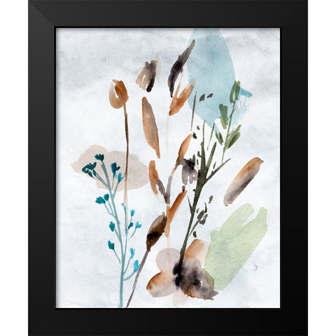 Watercolor Wildflowers V Black Modern Wood Framed Art Print by Wang, Melissa