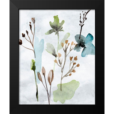 Watercolor Wildflowers VI Black Modern Wood Framed Art Print by Wang, Melissa