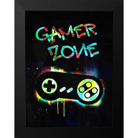 Gamer Tag IV Black Modern Wood Framed Art Print by Barnes, Victoria