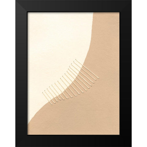 Custom Neutral Stitches I Black Modern Wood Framed Art Print by Moore, Regina