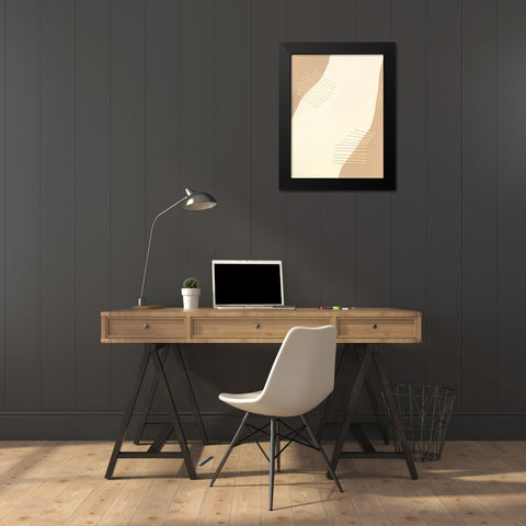 Custom Neutral Stitches II Black Modern Wood Framed Art Print by Moore, Regina