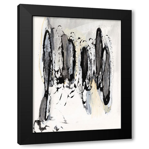 Grey Scribbles I Black Modern Wood Framed Art Print by Fuchs, Jodi