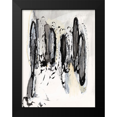 Grey Scribbles I Black Modern Wood Framed Art Print by Fuchs, Jodi