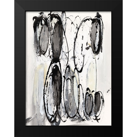 Grey Scribbles II Black Modern Wood Framed Art Print by Fuchs, Jodi