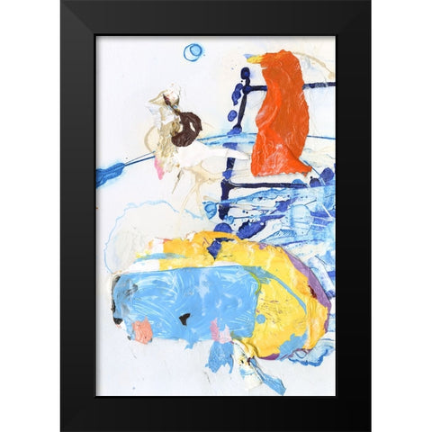 Evidence I Black Modern Wood Framed Art Print by Fuchs, Jodi