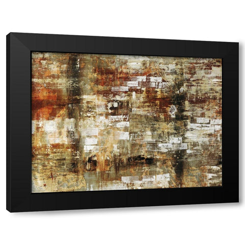 Brick Wall Black Modern Wood Framed Art Print with Double Matting by Henry, Alexys