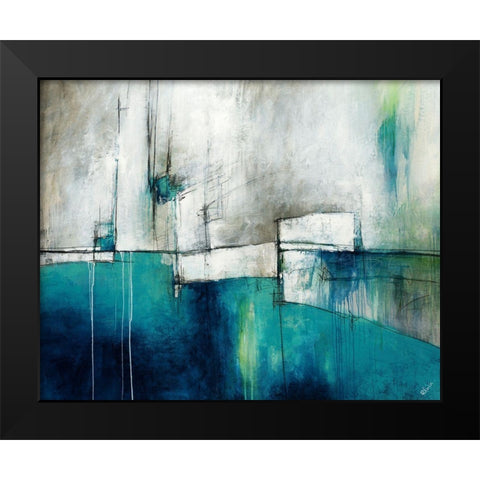 Sapphire Glace Black Modern Wood Framed Art Print by Drotar, Rikki