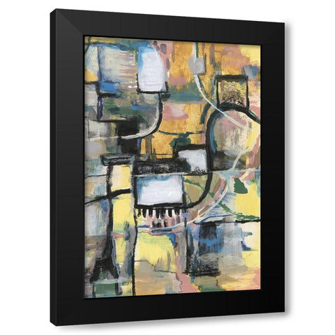 Memory Screen II Black Modern Wood Framed Art Print with Double Matting by Willett, Michael