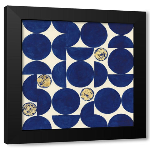 Indigo Hemispheres II Black Modern Wood Framed Art Print with Double Matting by Willett, Michael