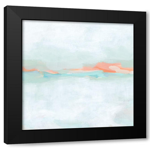Coral Horizon I Black Modern Wood Framed Art Print by Vess, June Erica