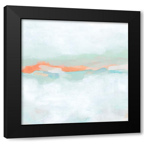 Coral Horizon II Black Modern Wood Framed Art Print by Vess, June Erica