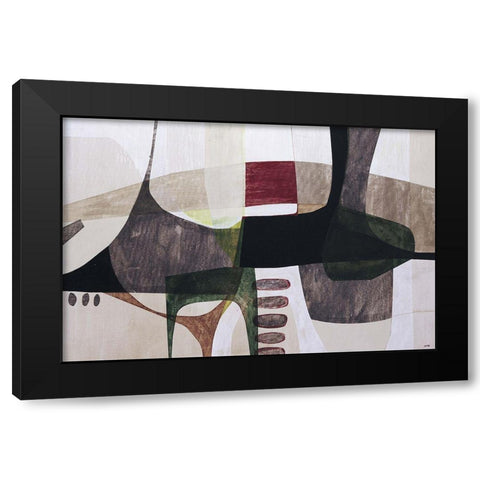 Godzilla Black Modern Wood Framed Art Print with Double Matting by Wire, Tony