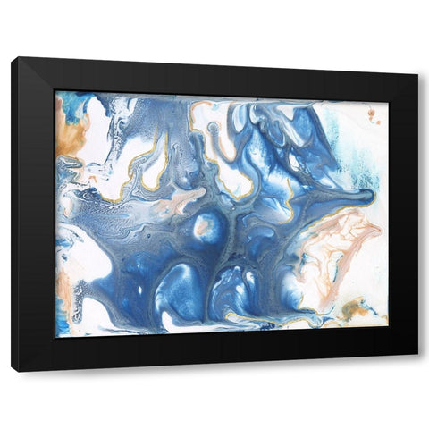 Dancing Blue II Black Modern Wood Framed Art Print by Bramma, Lila