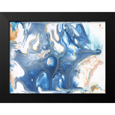 Dancing Blue II Black Modern Wood Framed Art Print by Bramma, Lila