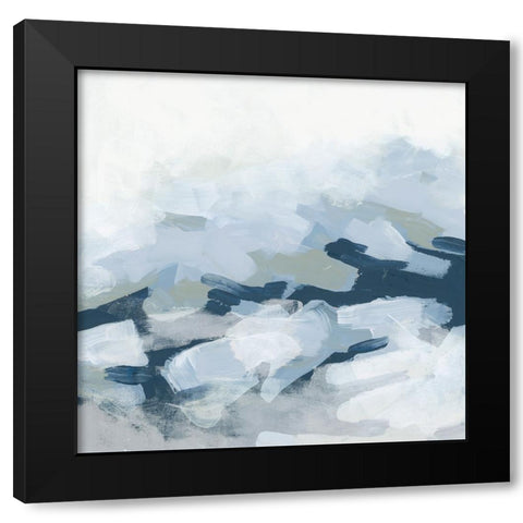 Blue Valley Impression II Black Modern Wood Framed Art Print by Vess, June Erica
