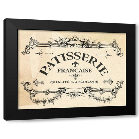 Antique French Label I Black Modern Wood Framed Art Print by Green, Jacob