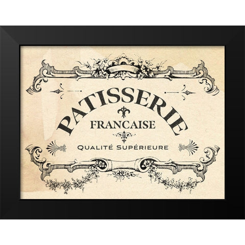 Antique French Label I Black Modern Wood Framed Art Print by Green, Jacob