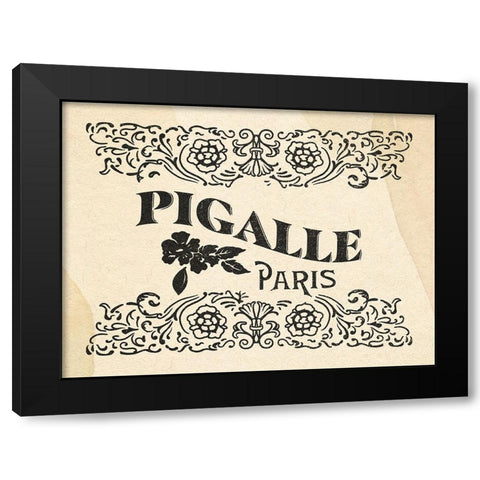 Antique French Label III Black Modern Wood Framed Art Print by Green, Jacob