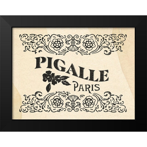 Antique French Label III Black Modern Wood Framed Art Print by Green, Jacob
