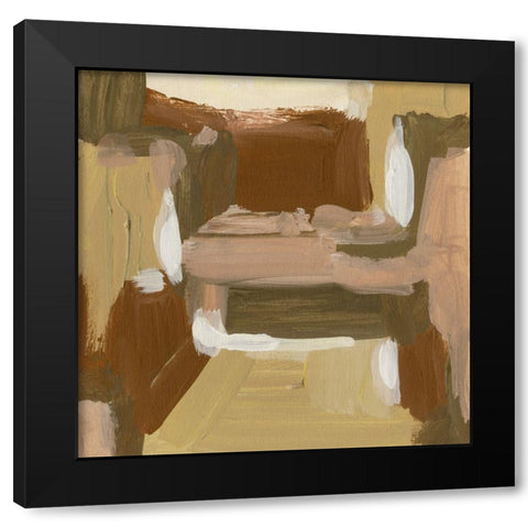 Yellow Dawn I Black Modern Wood Framed Art Print with Double Matting by Wang, Melissa