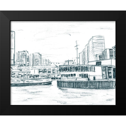 Ferryboats III Black Modern Wood Framed Art Print by Wang, Melissa