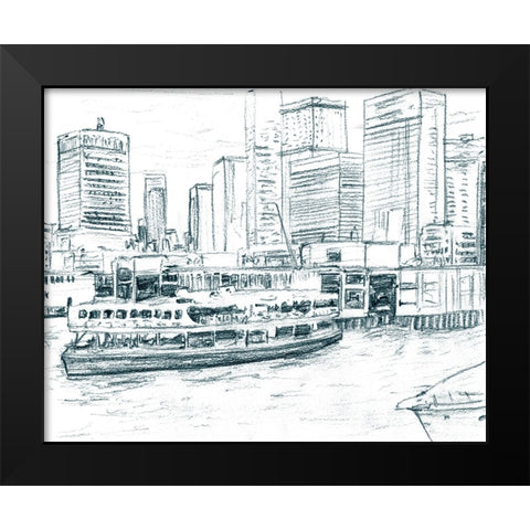 Ferryboats IV Black Modern Wood Framed Art Print by Wang, Melissa