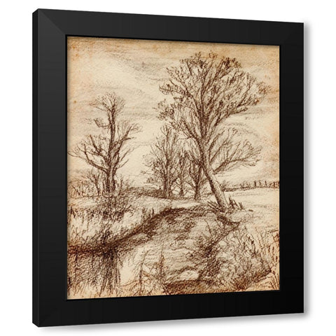 Forest View II Black Modern Wood Framed Art Print with Double Matting by Wang, Melissa
