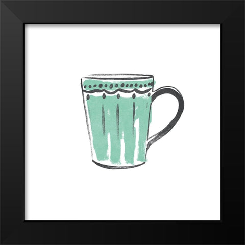 Coffee Kitsch V Black Modern Wood Framed Art Print by Vess, June Erica