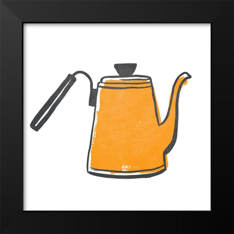 Coffee Kitsch VII Black Modern Wood Framed Art Print by Vess, June Erica