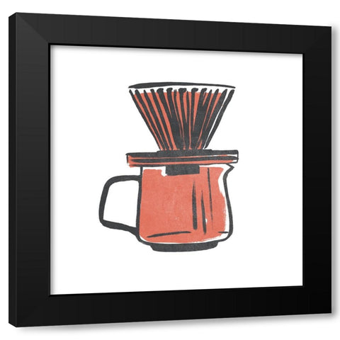 Coffee Kitsch IX Black Modern Wood Framed Art Print with Double Matting by Vess, June Erica