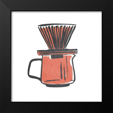 Coffee Kitsch IX Black Modern Wood Framed Art Print by Vess, June Erica