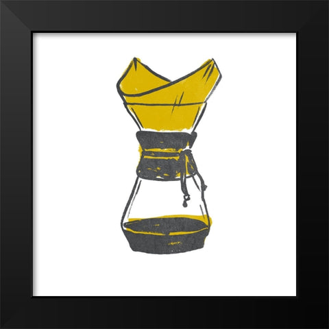 Coffee Kitsch X Black Modern Wood Framed Art Print by Vess, June Erica